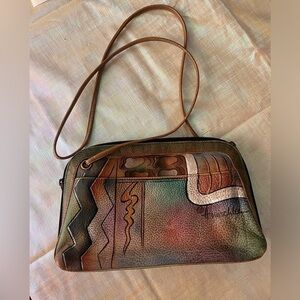 Anuschka Hand Painted Leather Crossbody Bag